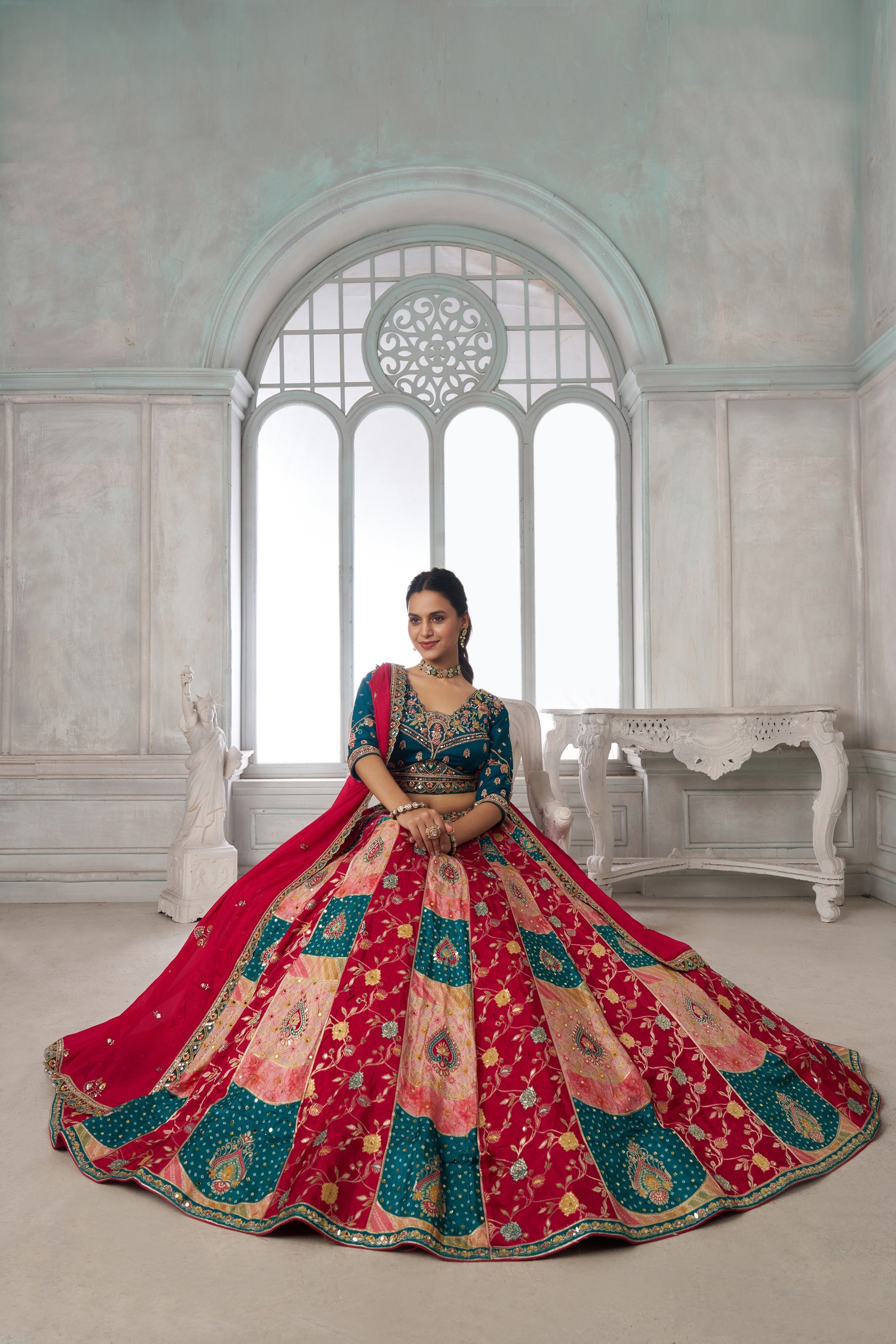 Designer Multi-Color  Lehenga Choli with Embroidered Blouse
