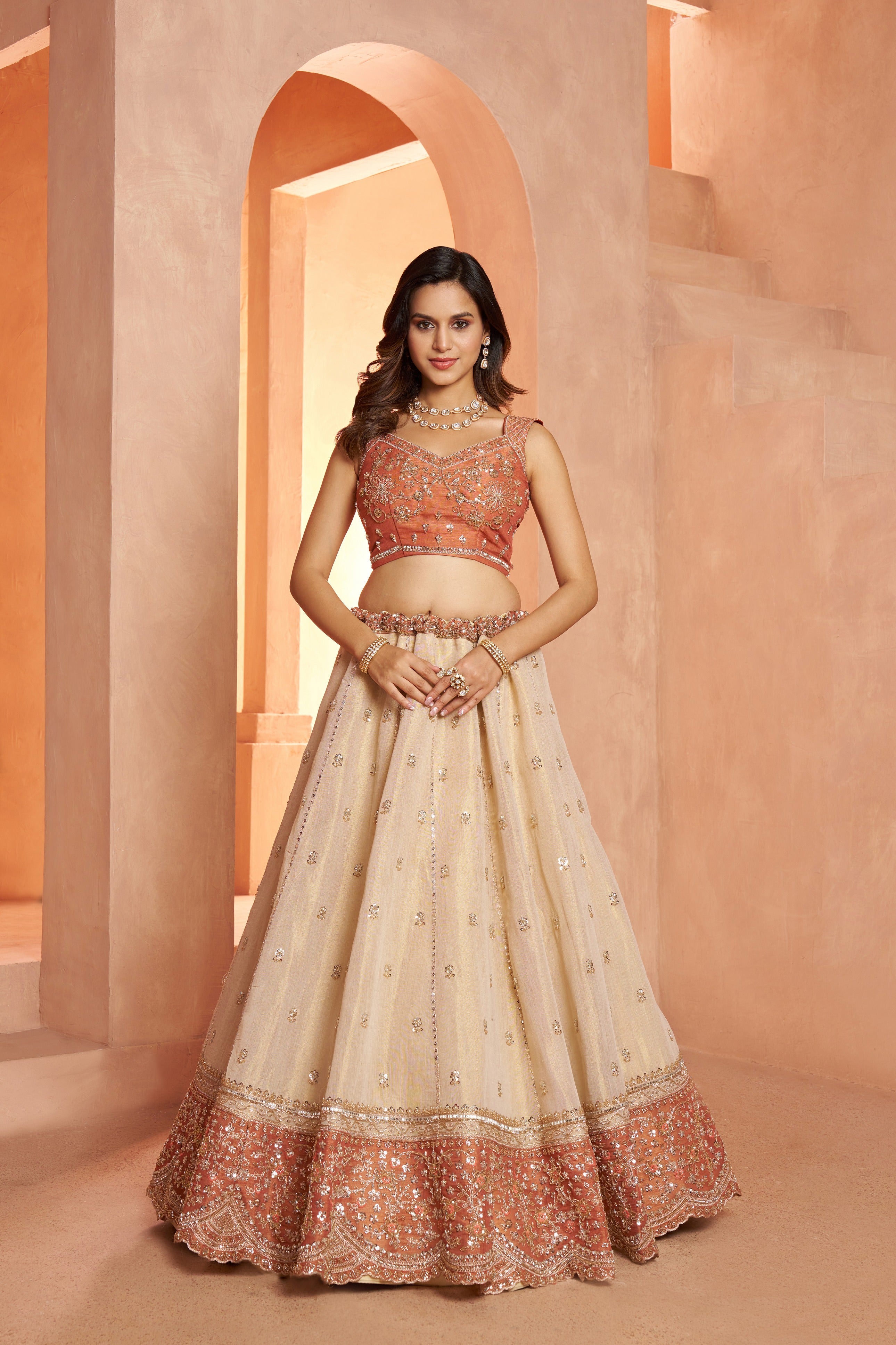 Elegant Beads Work Designer Lehenga Choli Set