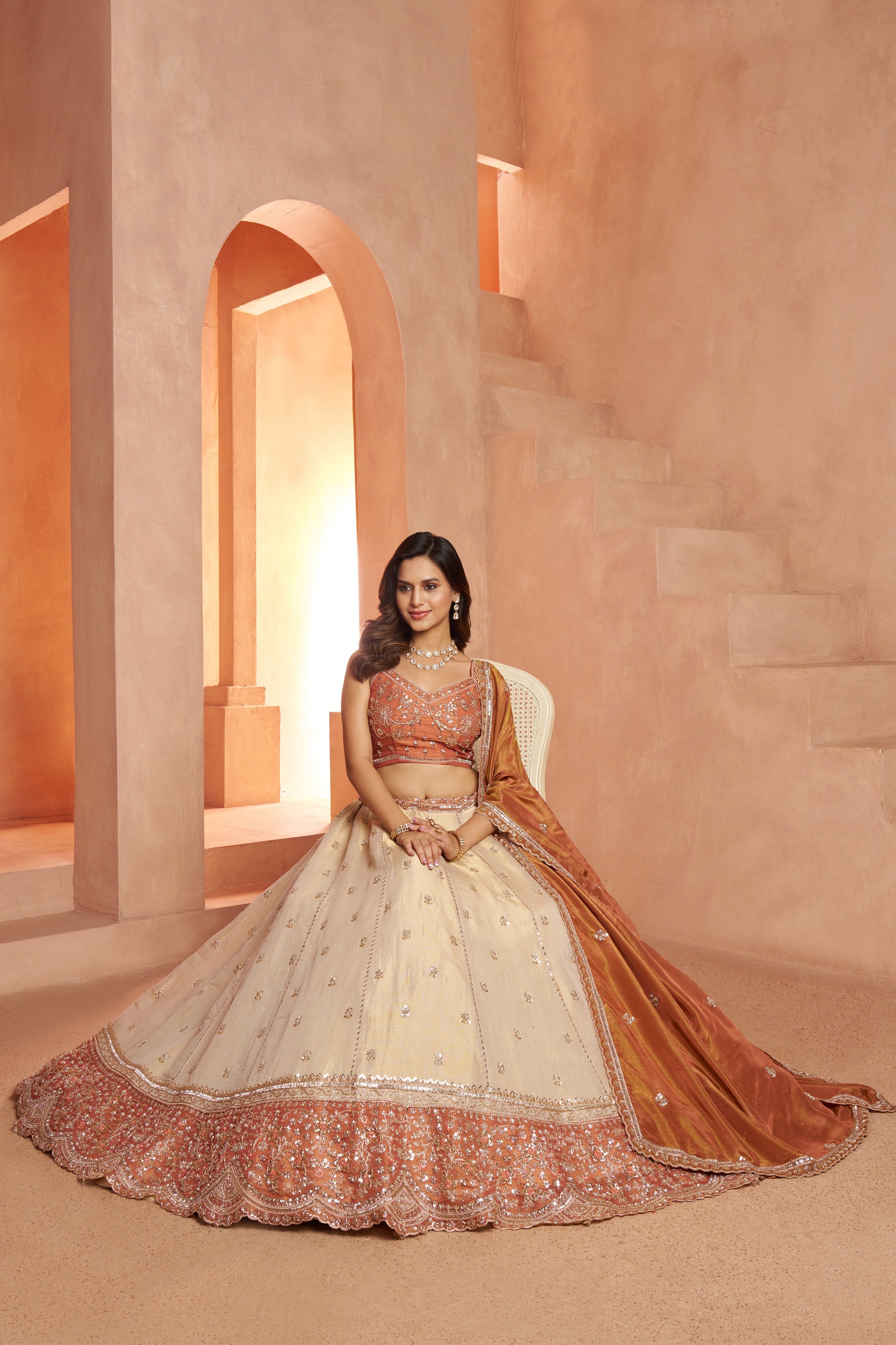 Elegant Beads Work Designer Lehenga Choli Set
