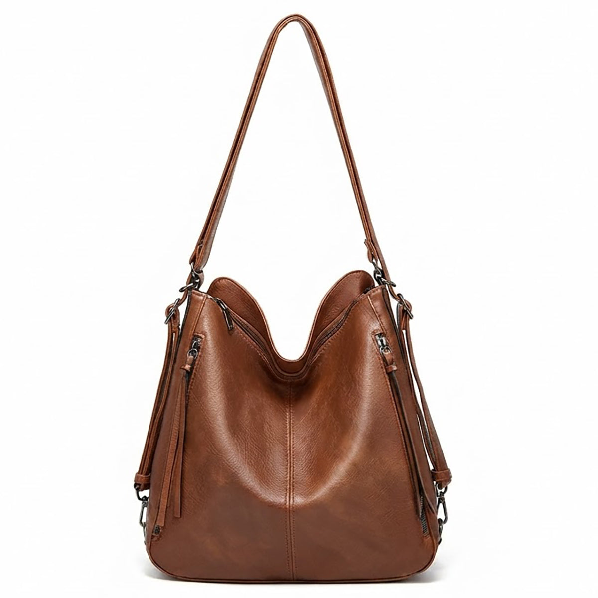 Ounamei Vegan Leather Hobo Tote Bag for Women | Multi-Way Carry Shoulder Crossbody Backpack Bag with Matching Wallet