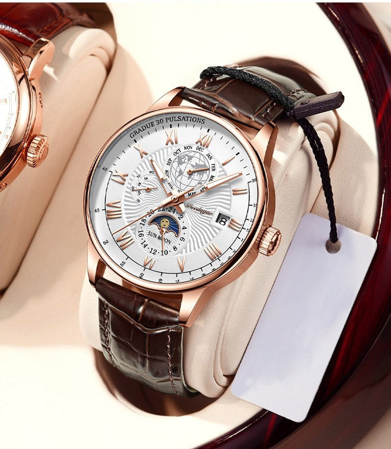 Stijlvolle Luxe Licht Kwarts Horloge  - By Qivii
