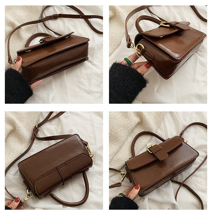 Women's Cantle Mini Satchel - Equestrian-Architectural Bag with Convertible Carry