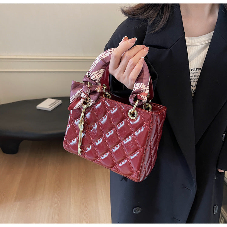 Women's Cannage-Embrace Bridal Tote - Spacious Convertible Bag in Passion Red | Vintage-Inspired Texture