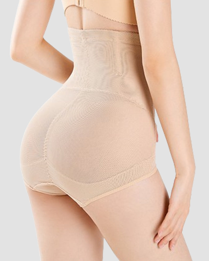 Tummy Control Shapewear Panties Breathable Butt Lifter Triangle Shorts With Crossover Design  - By Qivii