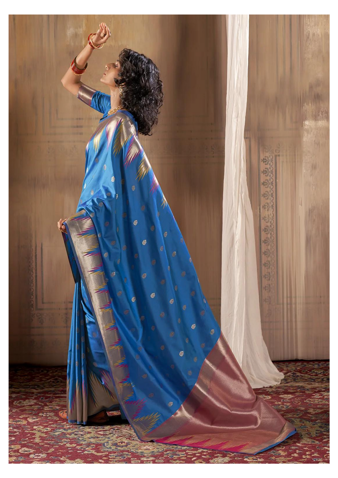 Blue Banarasi Silk Saree