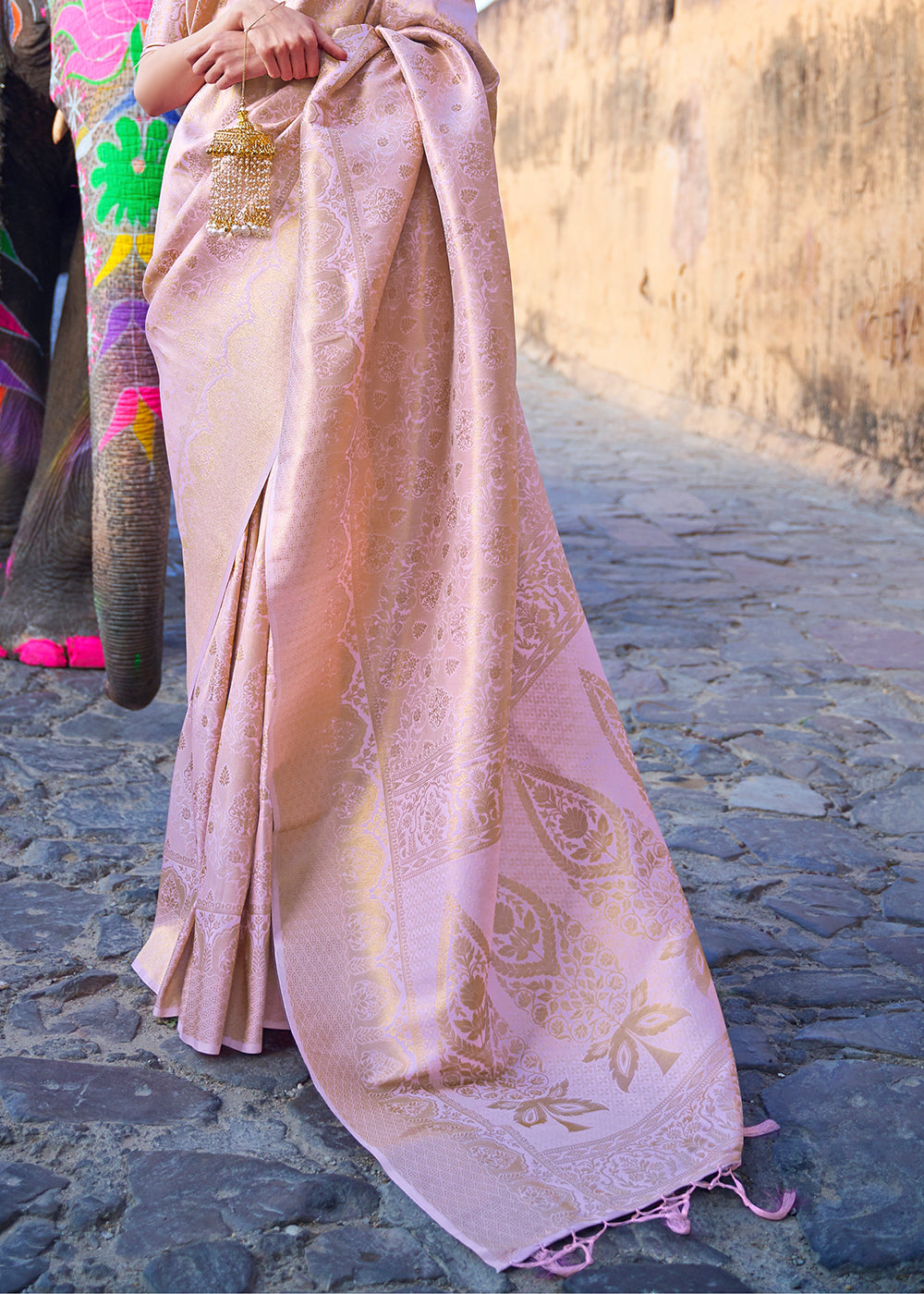 Light Lavender Purple Soft Handloom Weave Kanjivaram Silk Saree : Top Pick - qivii