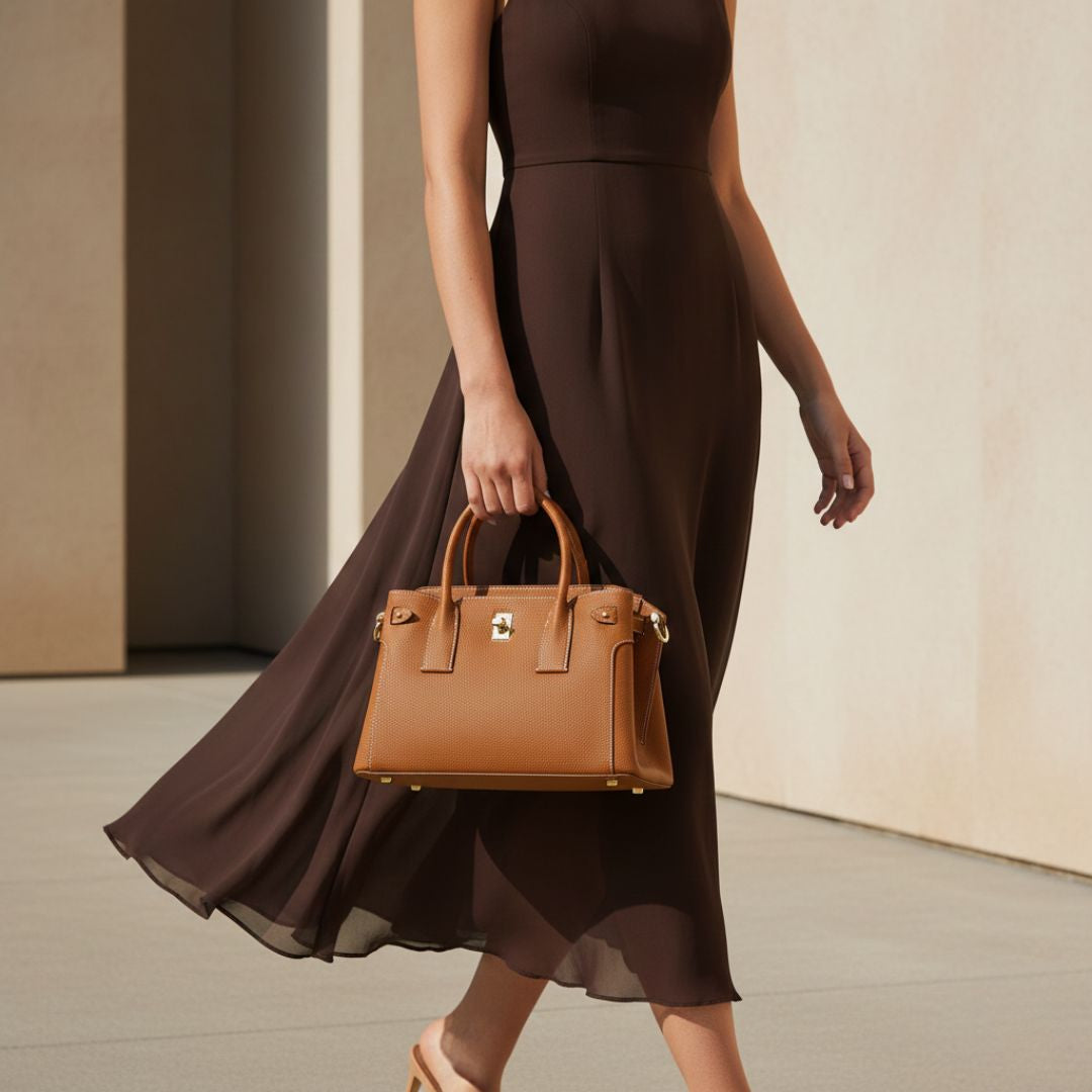Monica Bag in Pure Leather  - By Qivii