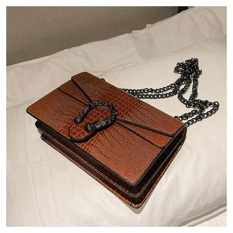 Women's Chain Flap Bag - Trendy PU Leather Shoulder & Crossbody Purse
