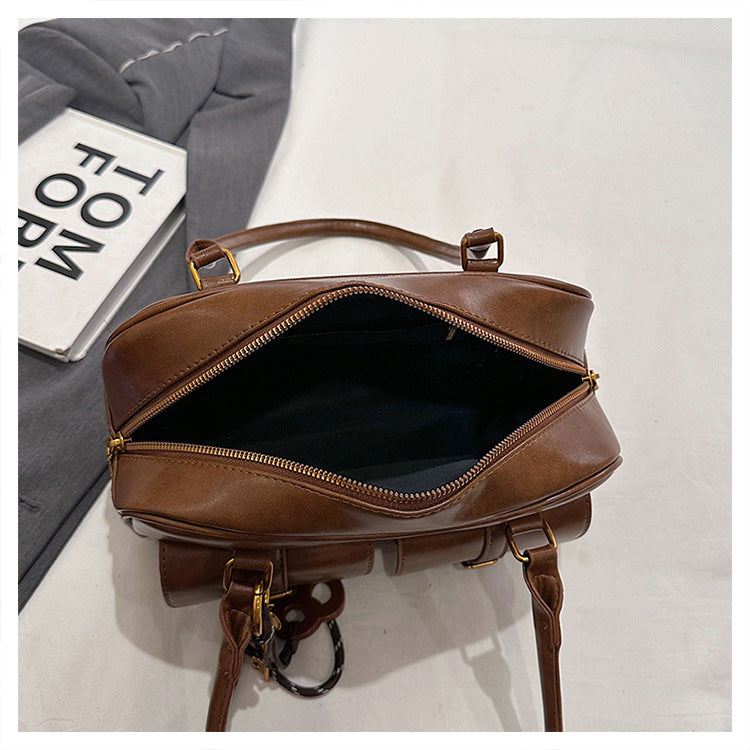 Women's Trendy Vintage Boston Pillow Tote Bag - Versatile Shoulder/Handheld Retro Commuter Bag