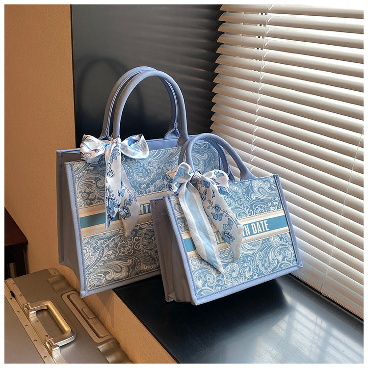 Women's Embroidered Commuter Tote Bag – Versatile Premium Shoulder Bag for Daily Errands, Shopping & Stylish Outings