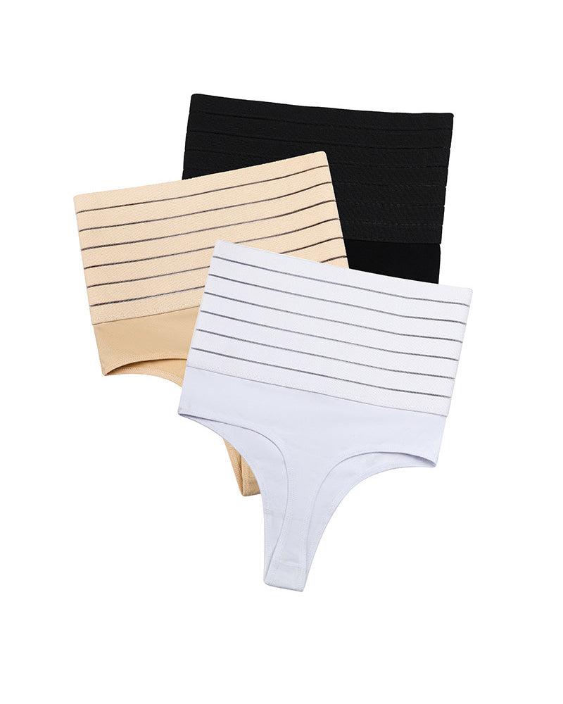 Hollow Breathable High Waist Butt Lift Elastic Seamless Thong Shaping Underwear  - By Qivii