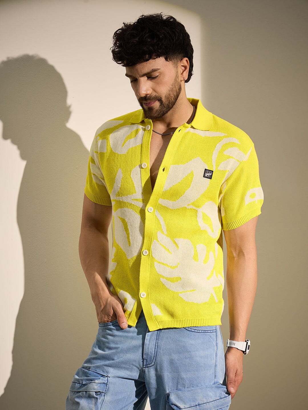 Lemon Floral Knitted Shirt
