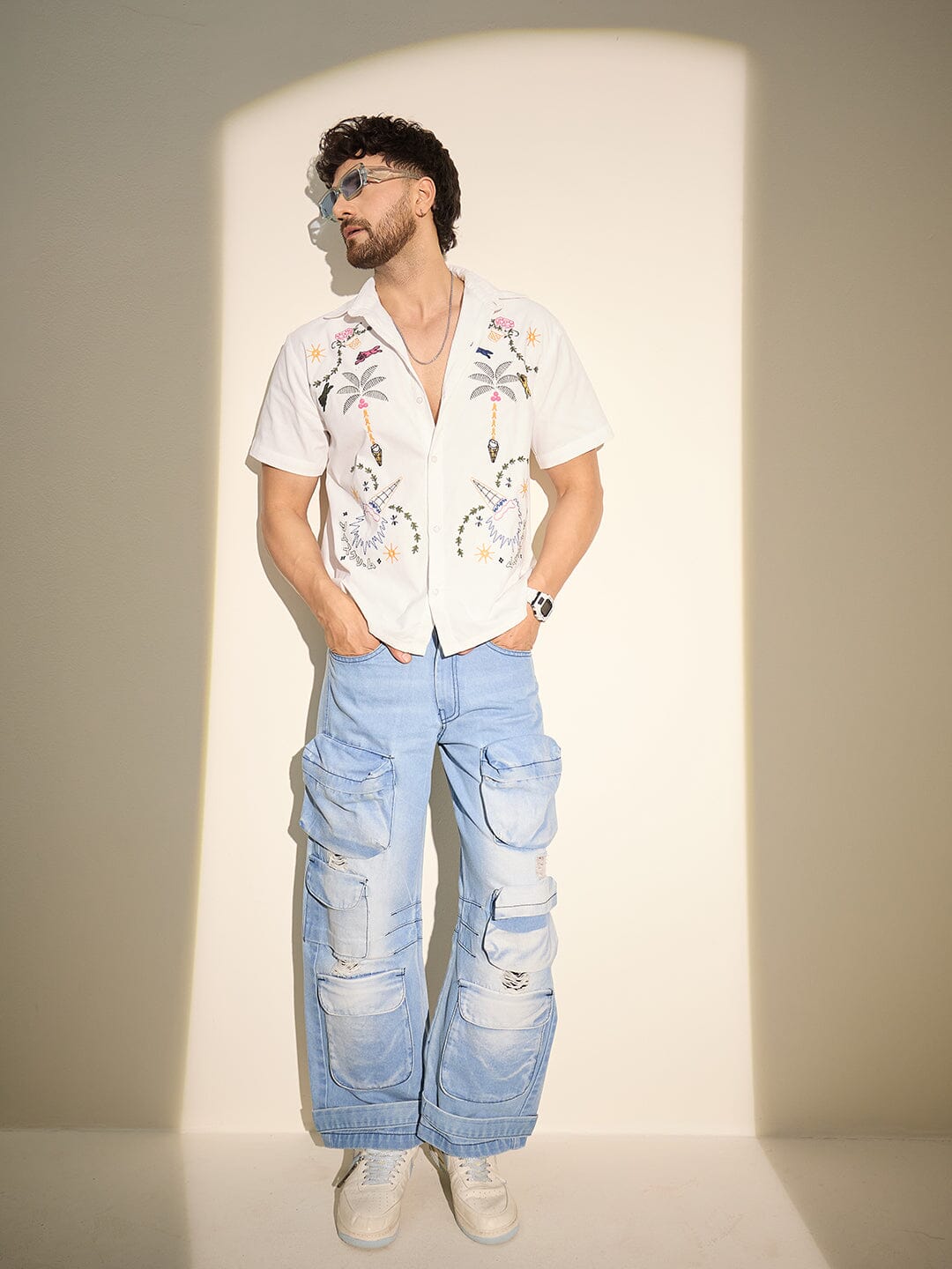 White Summer Embroidery Shirt