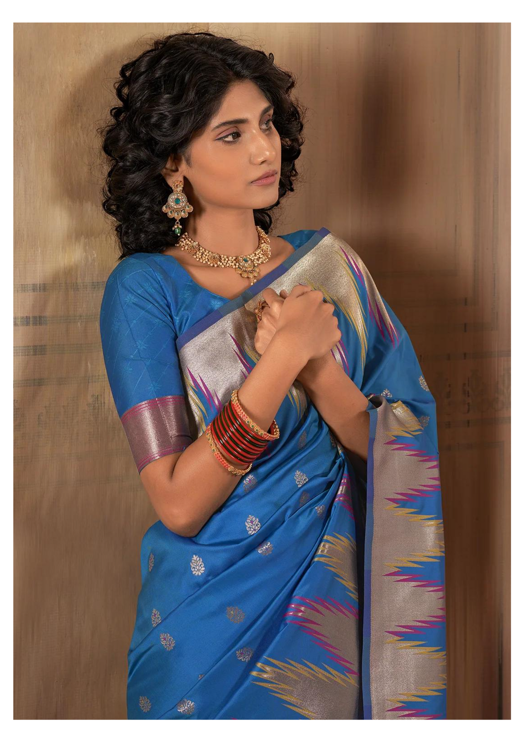 Blue Banarasi Silk Saree