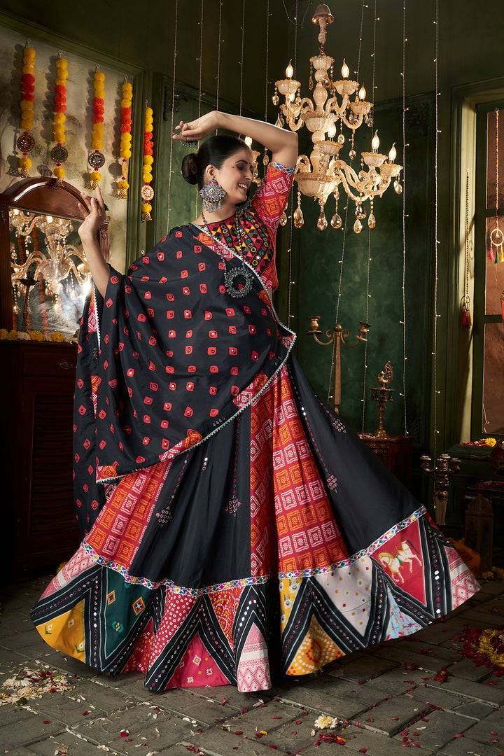 Black And Red Kutchi Embroidered Rajwadi Chaniya Choli