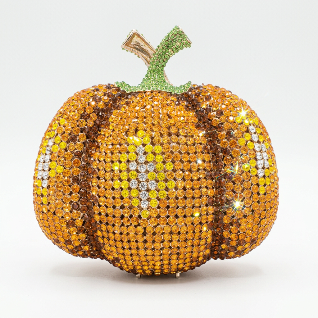 Pumpkin Crystal Clutch  - By Qivii