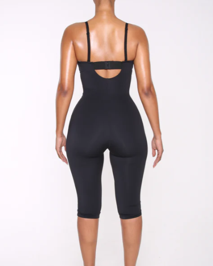 Sweetheart Adjustable Strap Back Buckle Capri Shaping Jumpsuit  - By Qivii