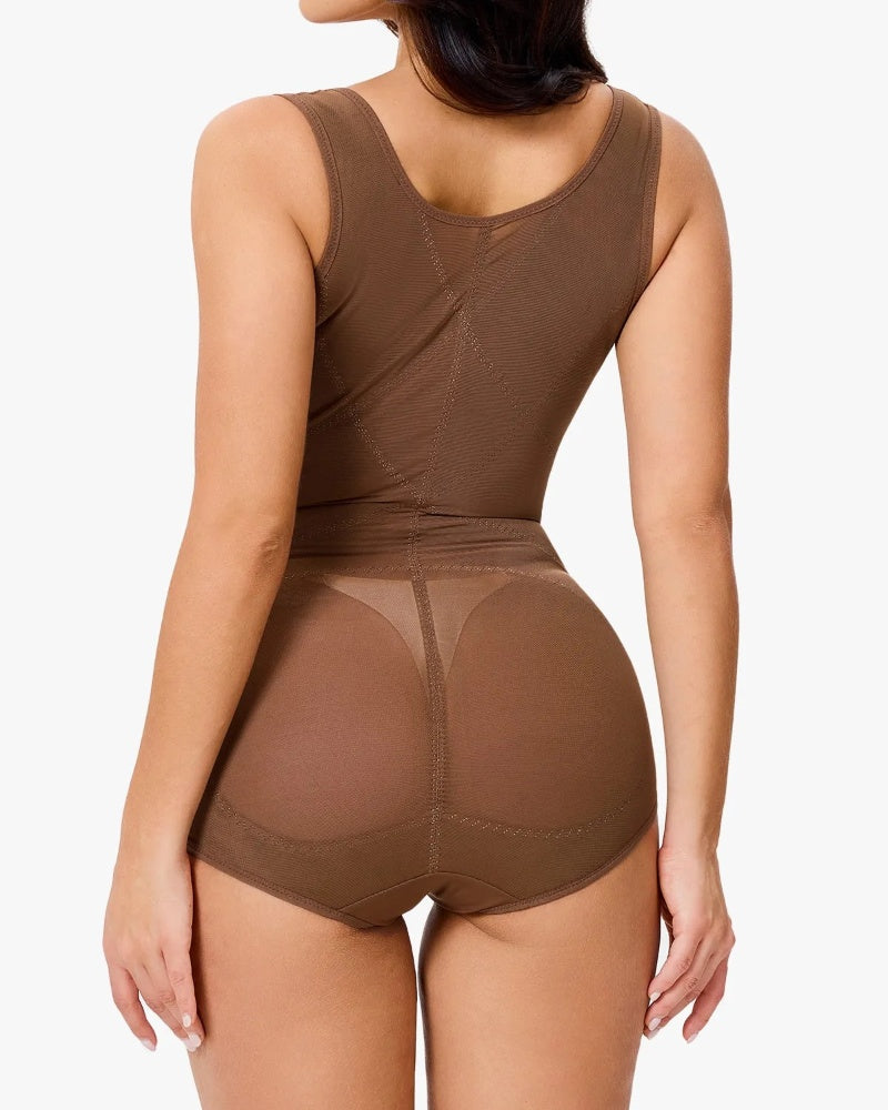 Mesh Seamless Waist Slimmer Corset Butt Shaping Shapewear Bodysuit  - By Qivii