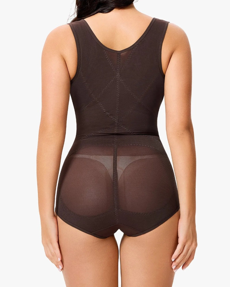 Mesh Seamless Waist Slimmer Corset Butt Shaping Shapewear Bodysuit  - By Qivii