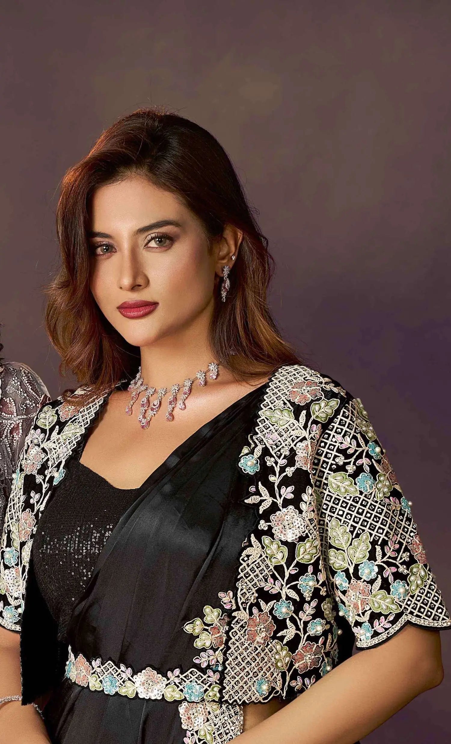 Rich Black One Minute Saree With Embroidery & Hand Work