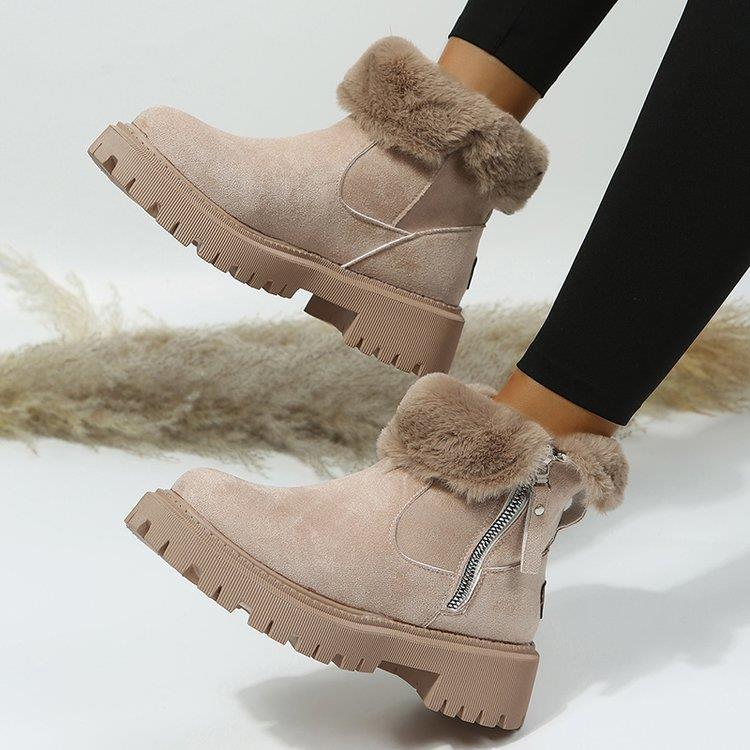 Women's Snowdrop Boots - Plush Lined Side Zip Ankle Boots (US 4-10.5)