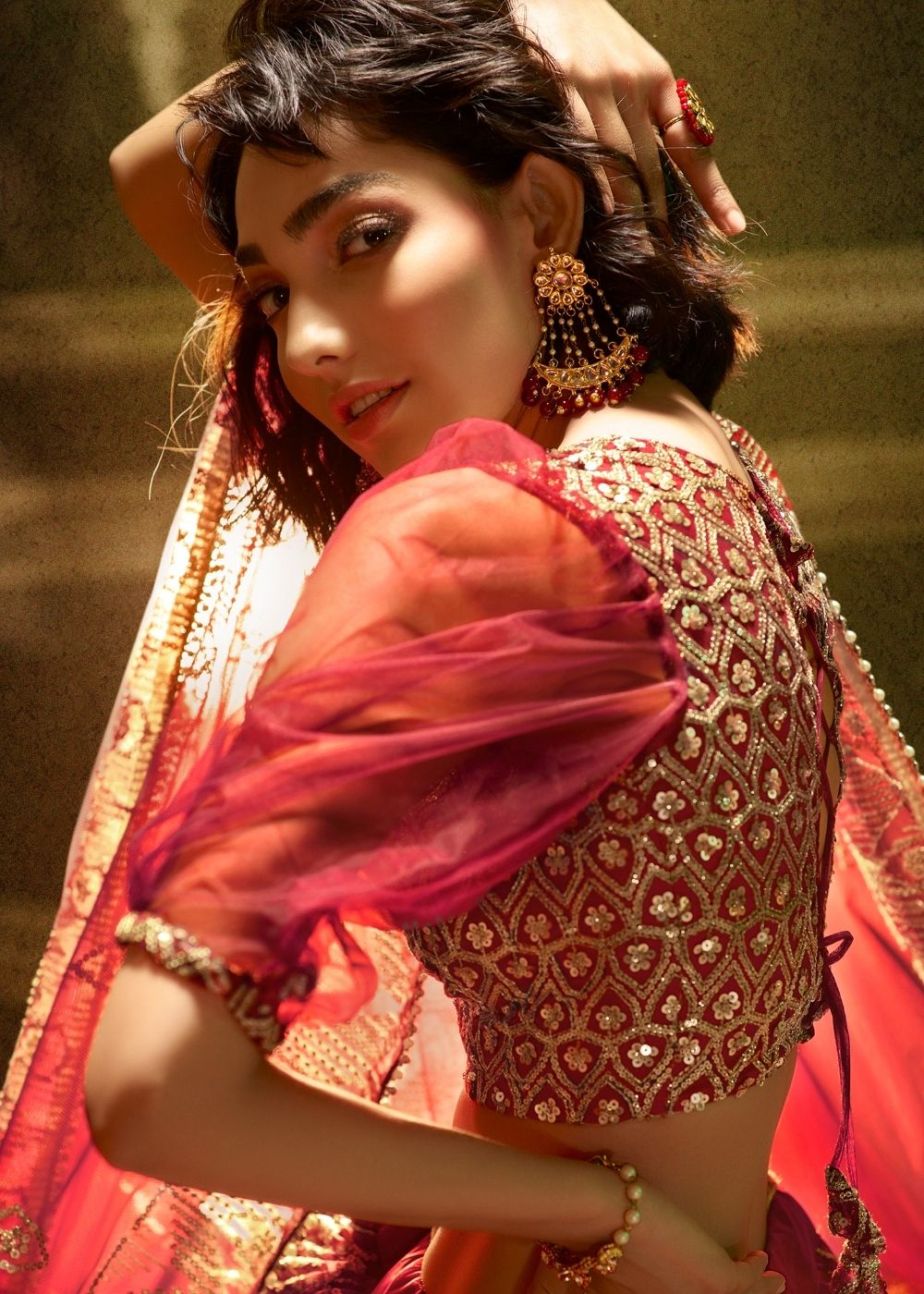 Maroon Soft Net Designer Lehenga Choli with overall Sequins work | Ready To Wear - qivii