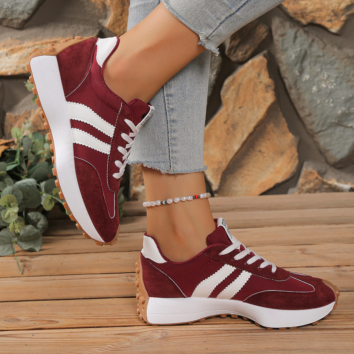 Women's Athena Curve Chunky Retro Runner Sneakers – Extended-Size Vintage Dad Walking Shoes with Sculpted Waist (US 5–11.5)