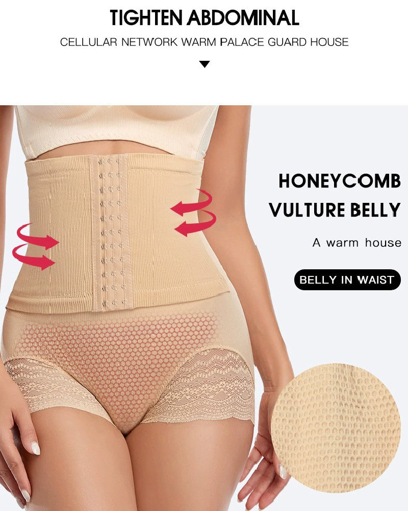 High Waist Firm Tummy Control Shapewear Panties Wrap Waist Belt Shaper Briefs  - By Qivii
