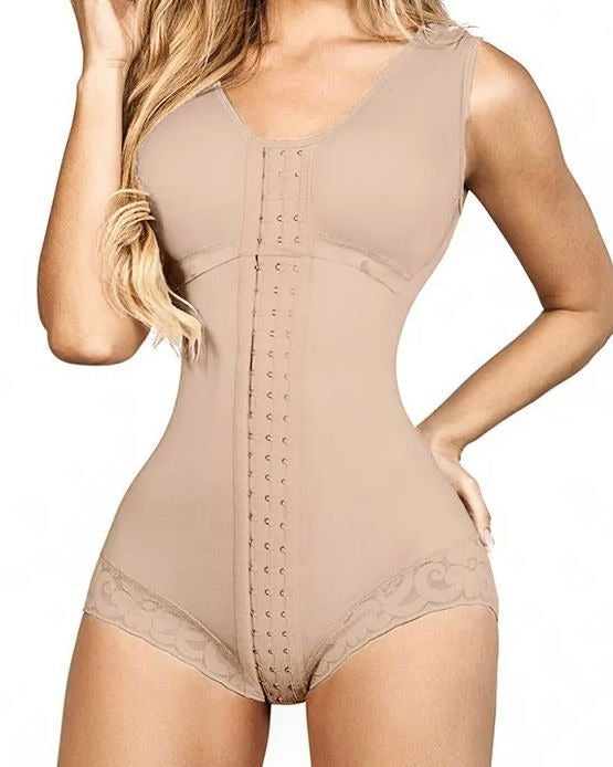 Shapshe® Women's Hook And Eye Closure Breast Support Shapewear Tummy Control Triangle Bodysuit  - By Qivii