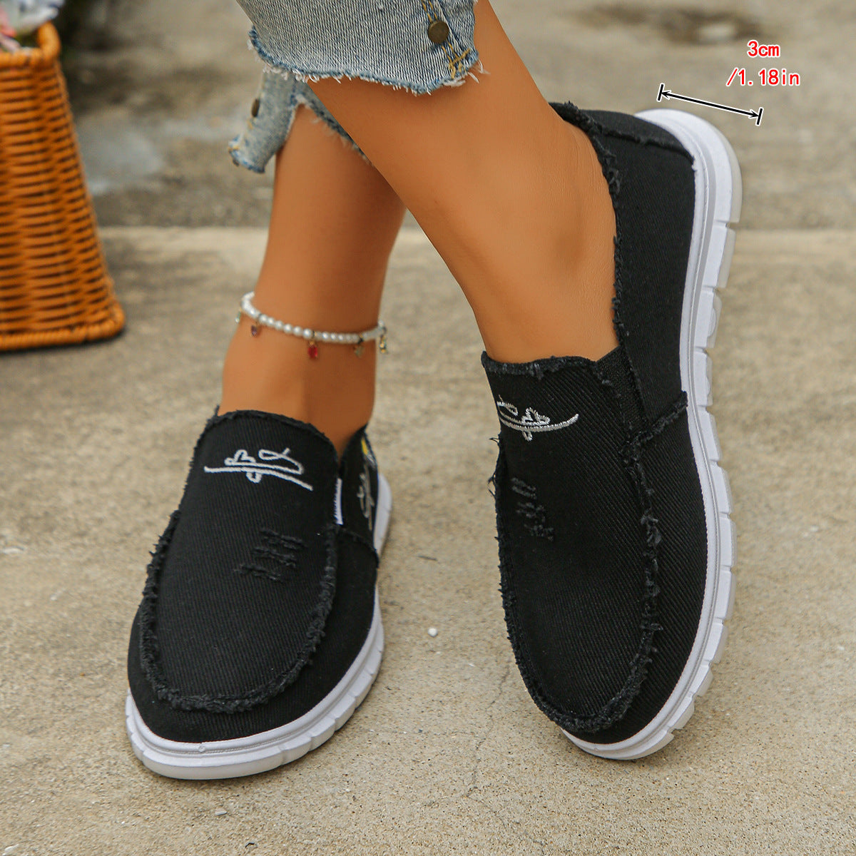 Women's Hazel Washed Canvas Slip-On Shoes - Vintage Casual Comfort Sneakers (US 5-10)