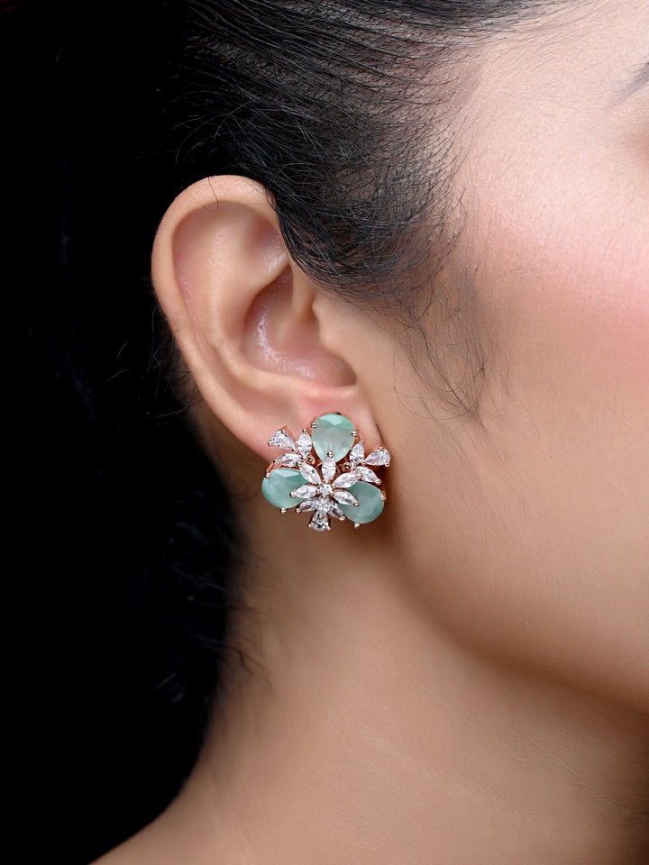 Sadhvi American Diamond Mint Green Tops