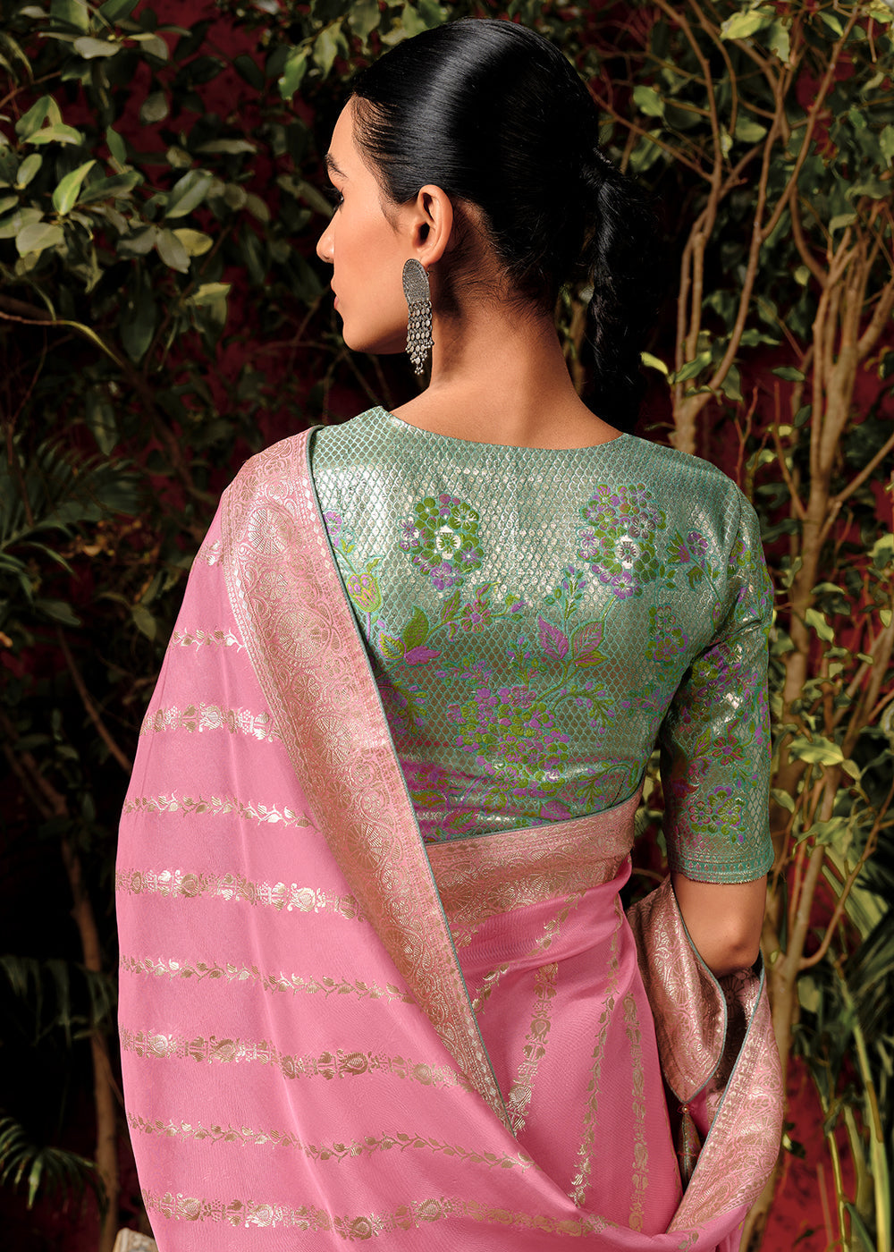 Baby Pink Zari Woven Dola Silk Saree with Designer Pallu