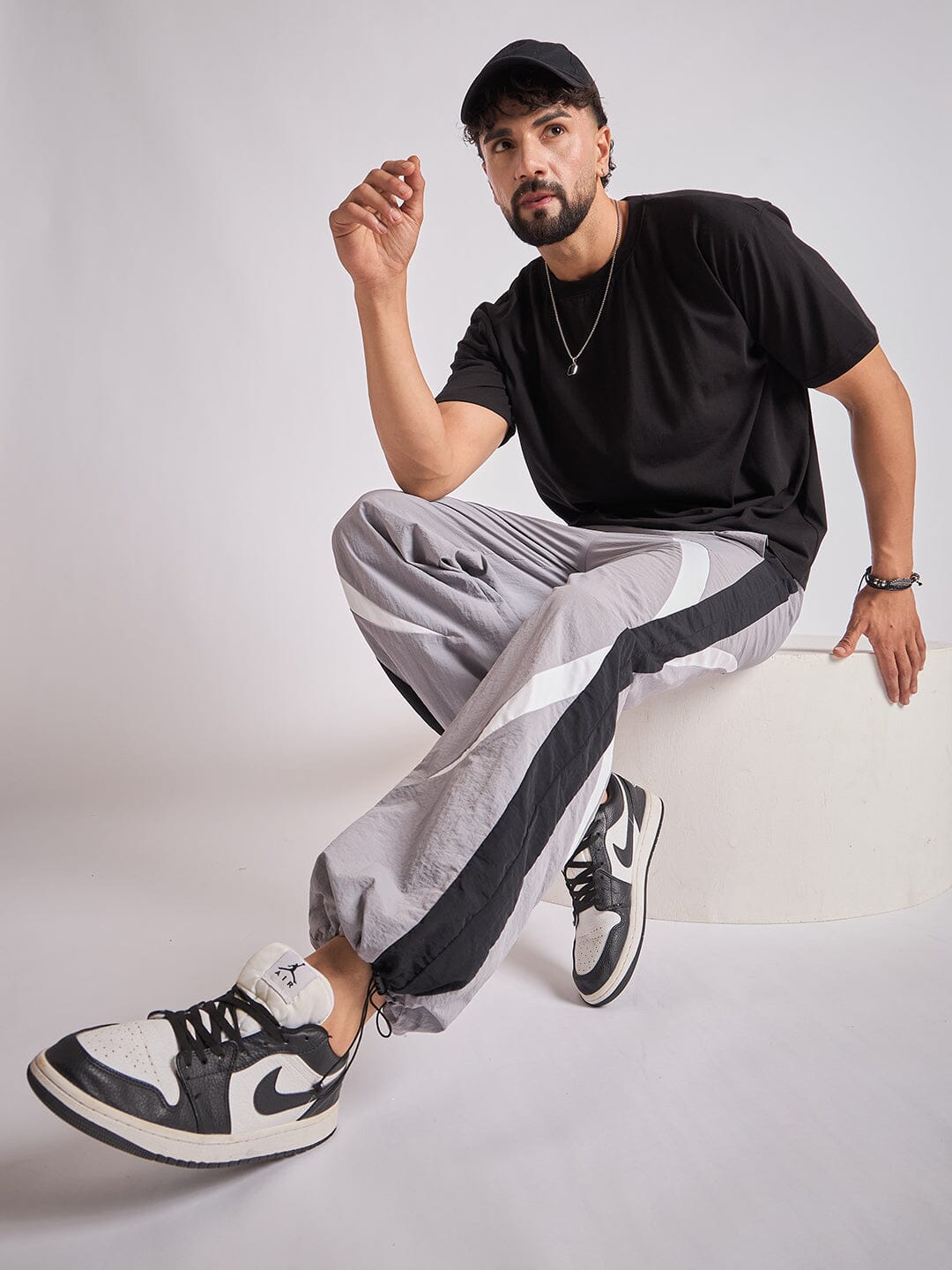 Grey Crescent Patch Trackpants