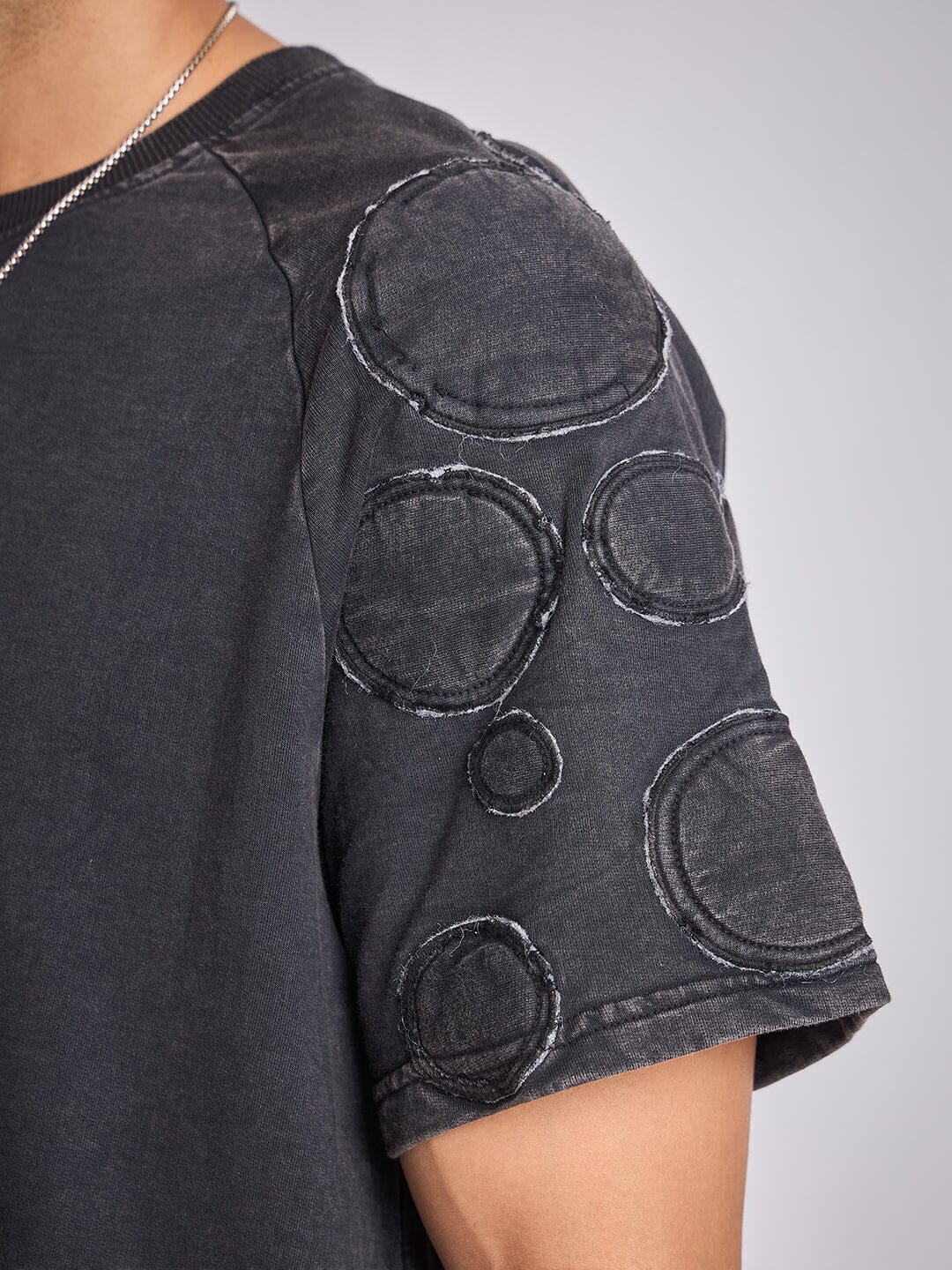 Moon Wash Craters Applique Oversized Tshirt