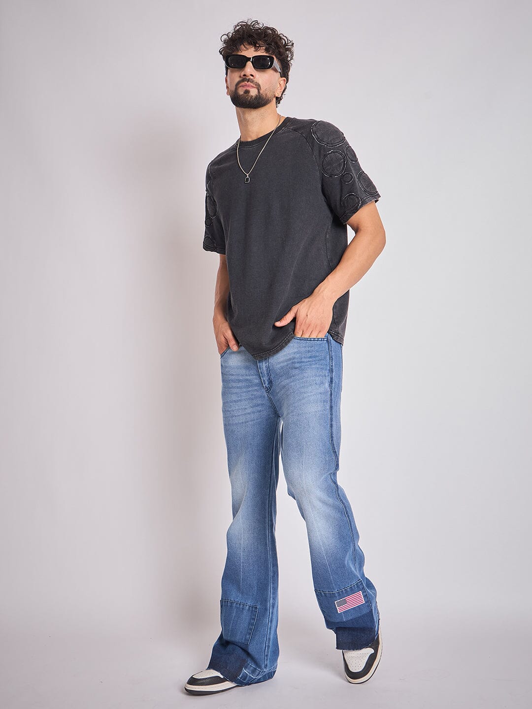 Moon Wash Craters Applique Oversized Tshirt