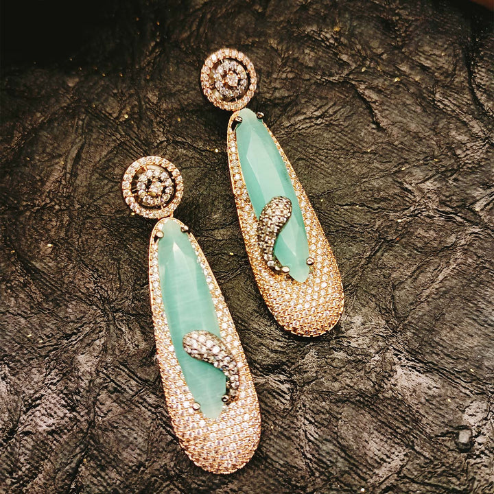 Khyati Diamond Work Light Green Victorian Earrings