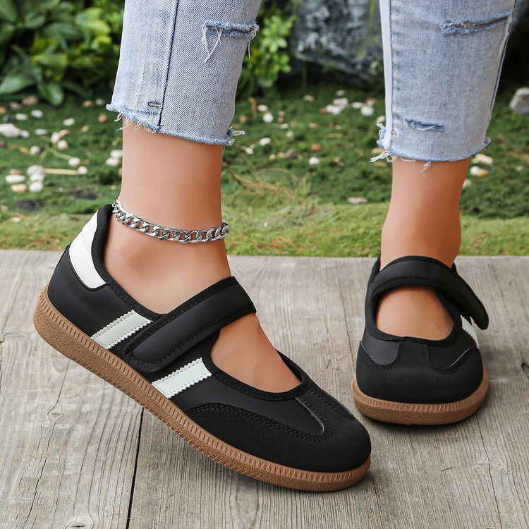 Women’s Mavelle Velcro Mary Jane Slip-On Sneakers – Retro Trainer Comfort Sandals (US 5–10)