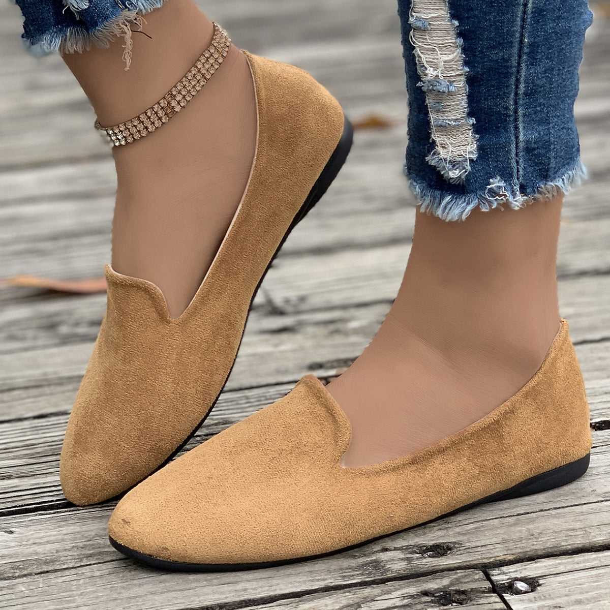 Women's Plus Size Pointed-Toe Slip-On Loafers Casual Flat Comfort Shoes