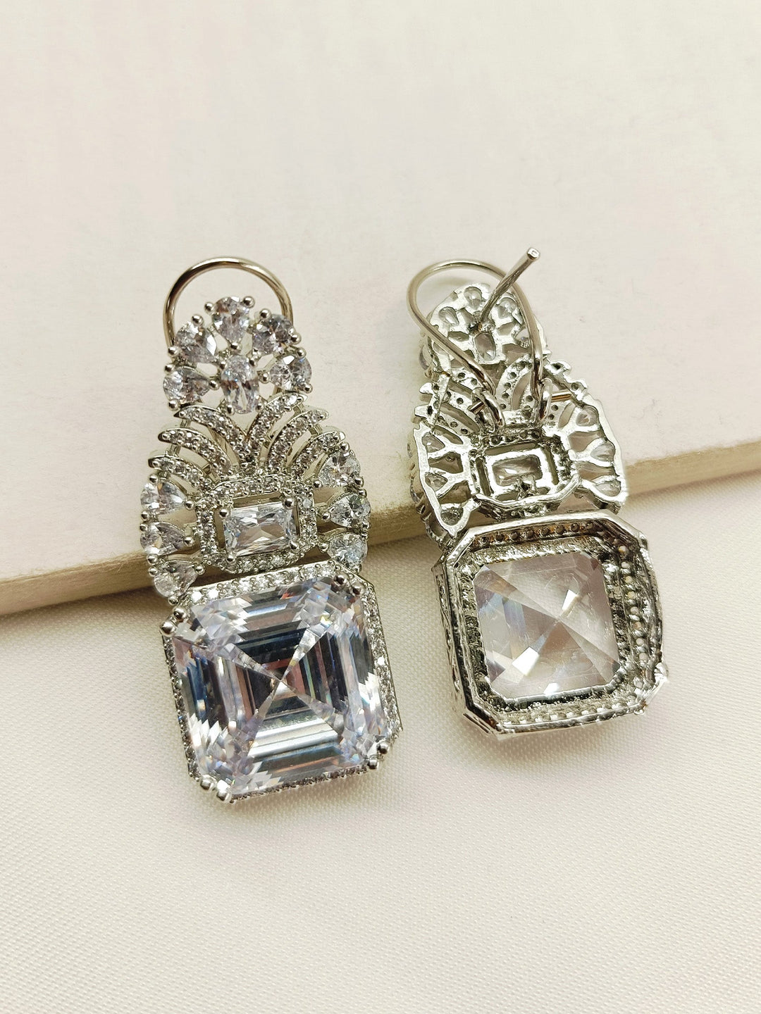 Jordan White American Diamond Earrings