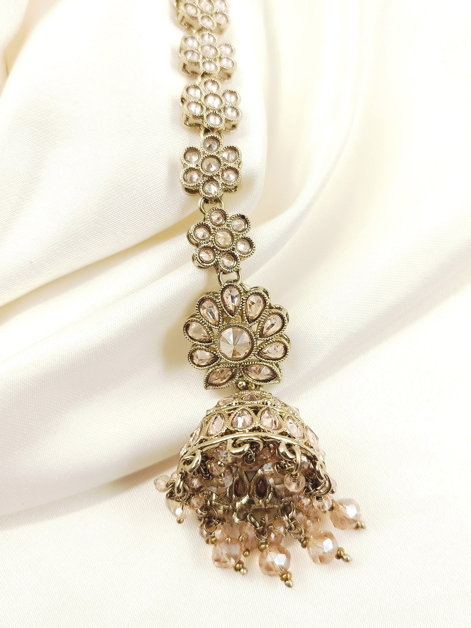 Anuprabha Copper Polki Jhumki With Sheeshpatti