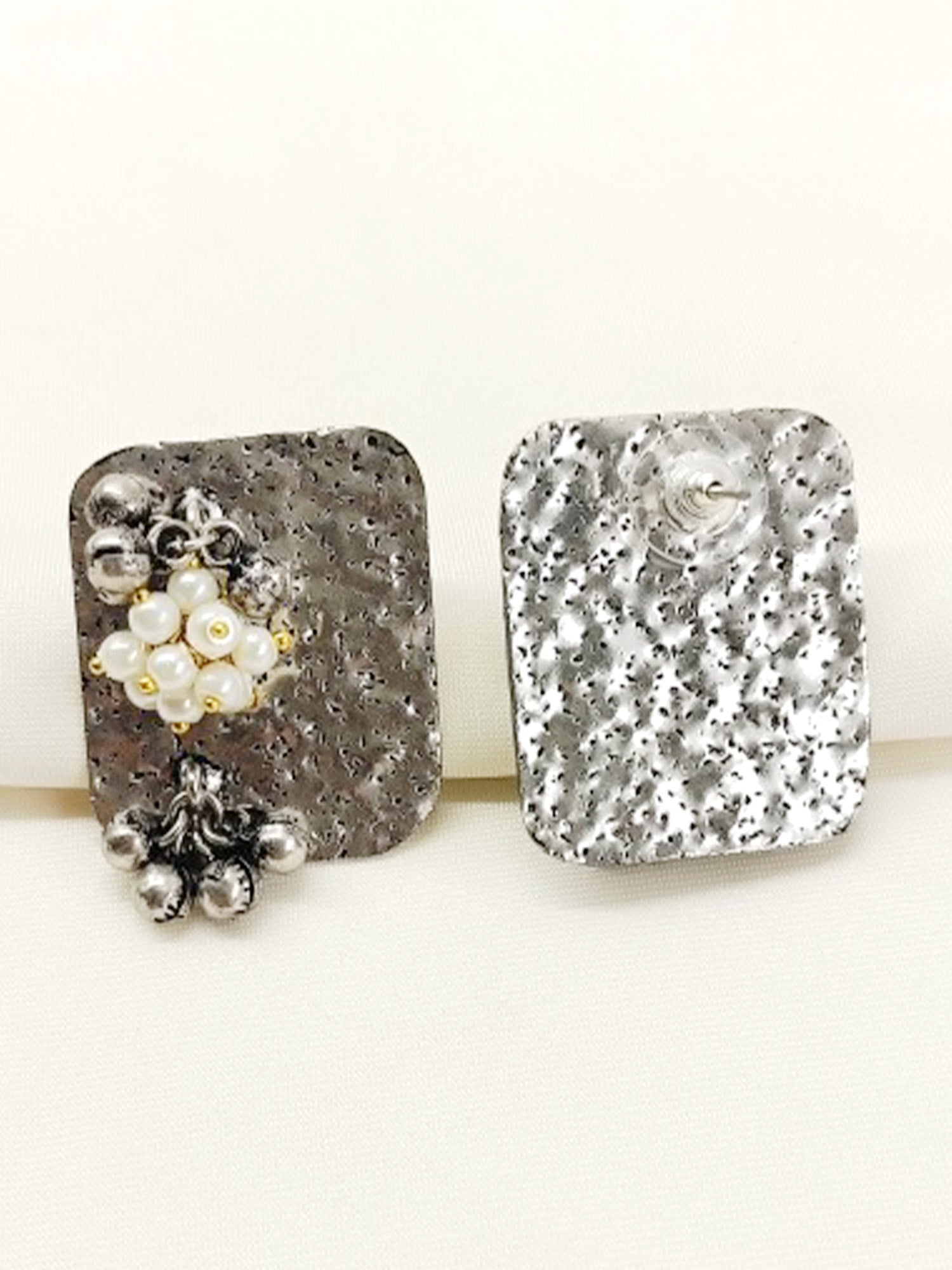 Chandrima White Pearl Oxidized Tops