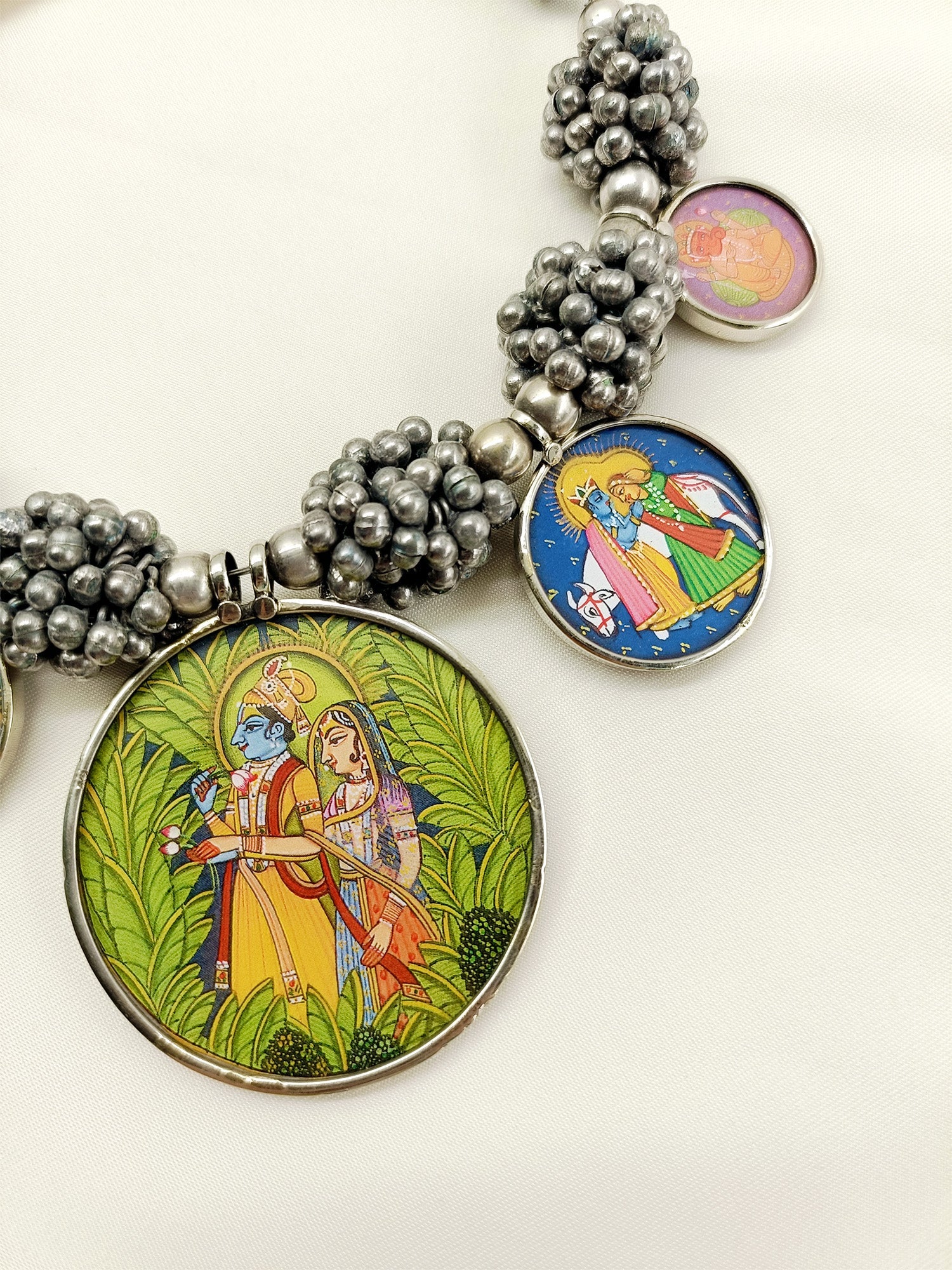 Dhavaje Multi Colour Oxidized Neckpiece