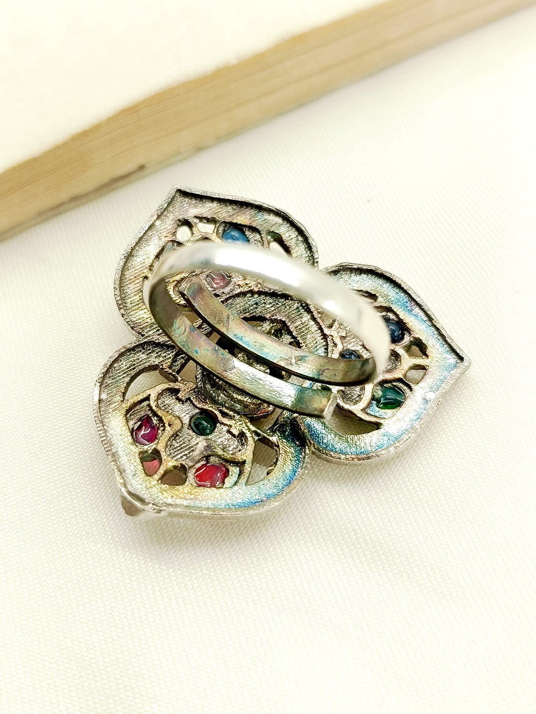 Jemma Multi Colour Oxidized Finger Ring