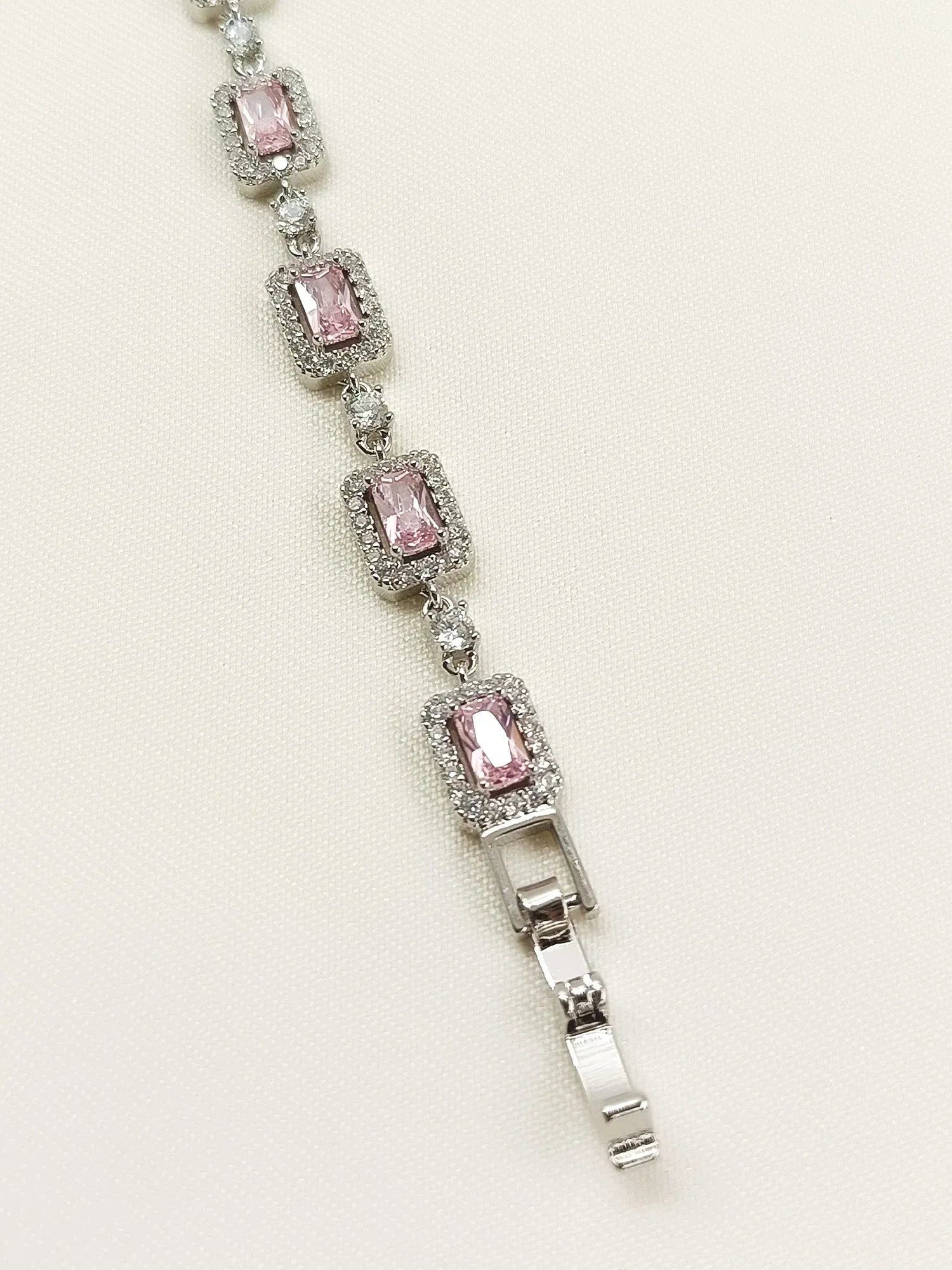 Annabelle Baby Pink American Diamond Bracelet