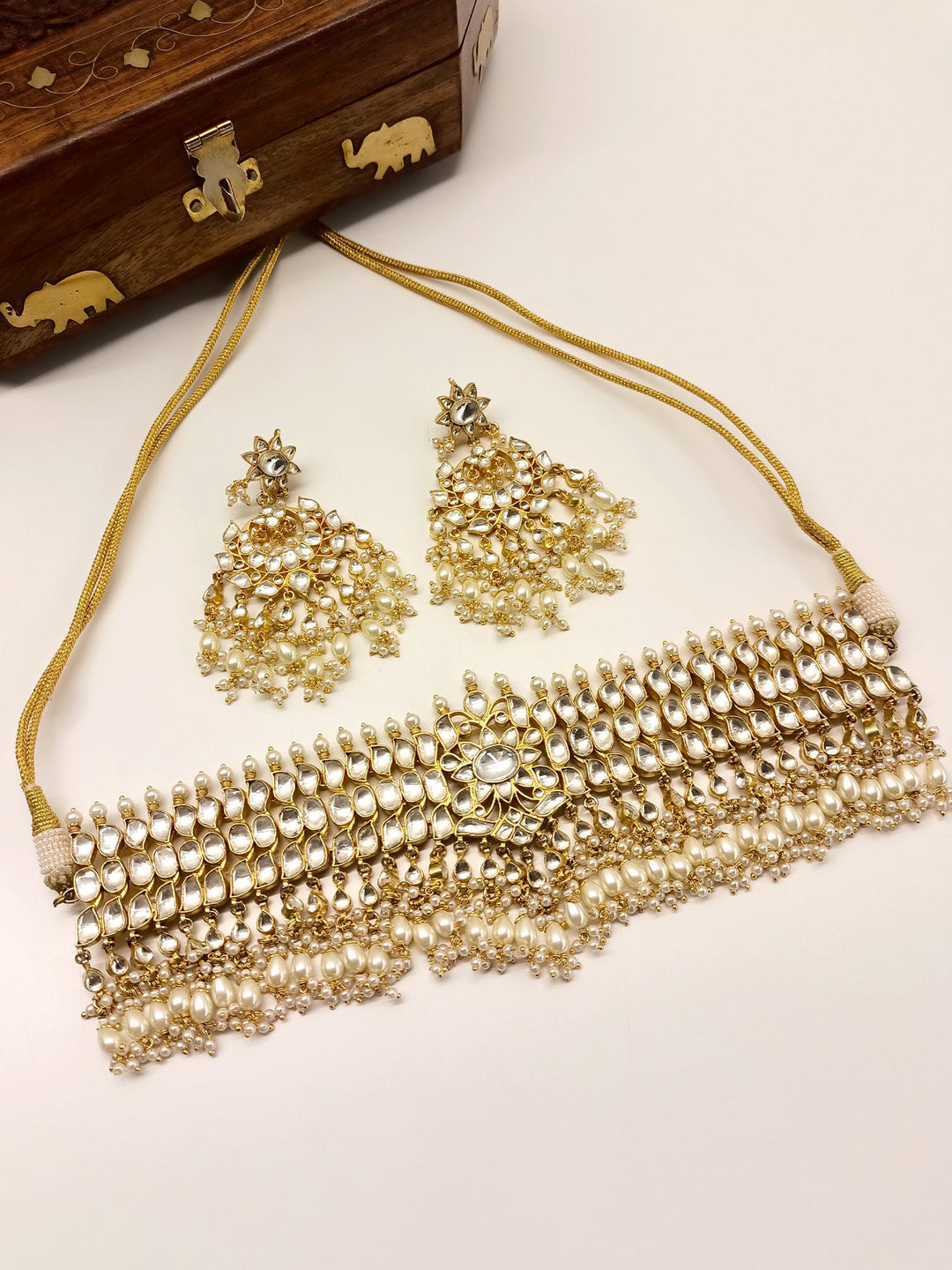 Dawn White Paachi Kundan Choker Set