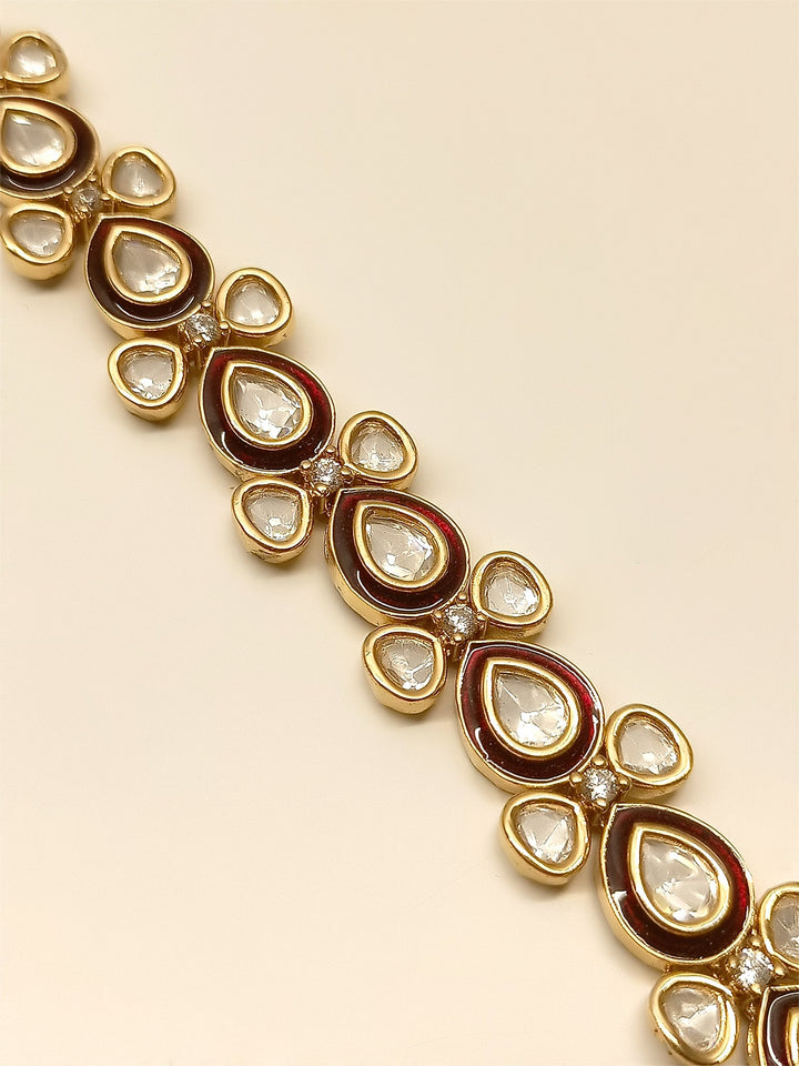 Emilia Maroon Kundan Bracelet