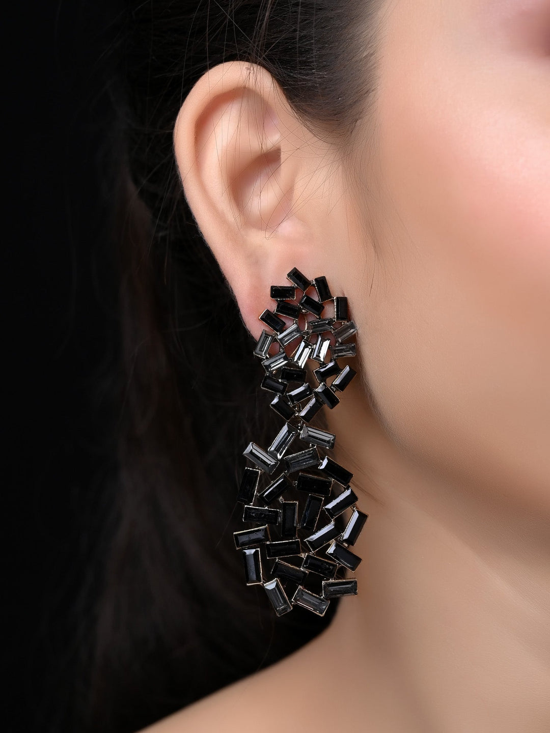 Krishti Black Western Earrings