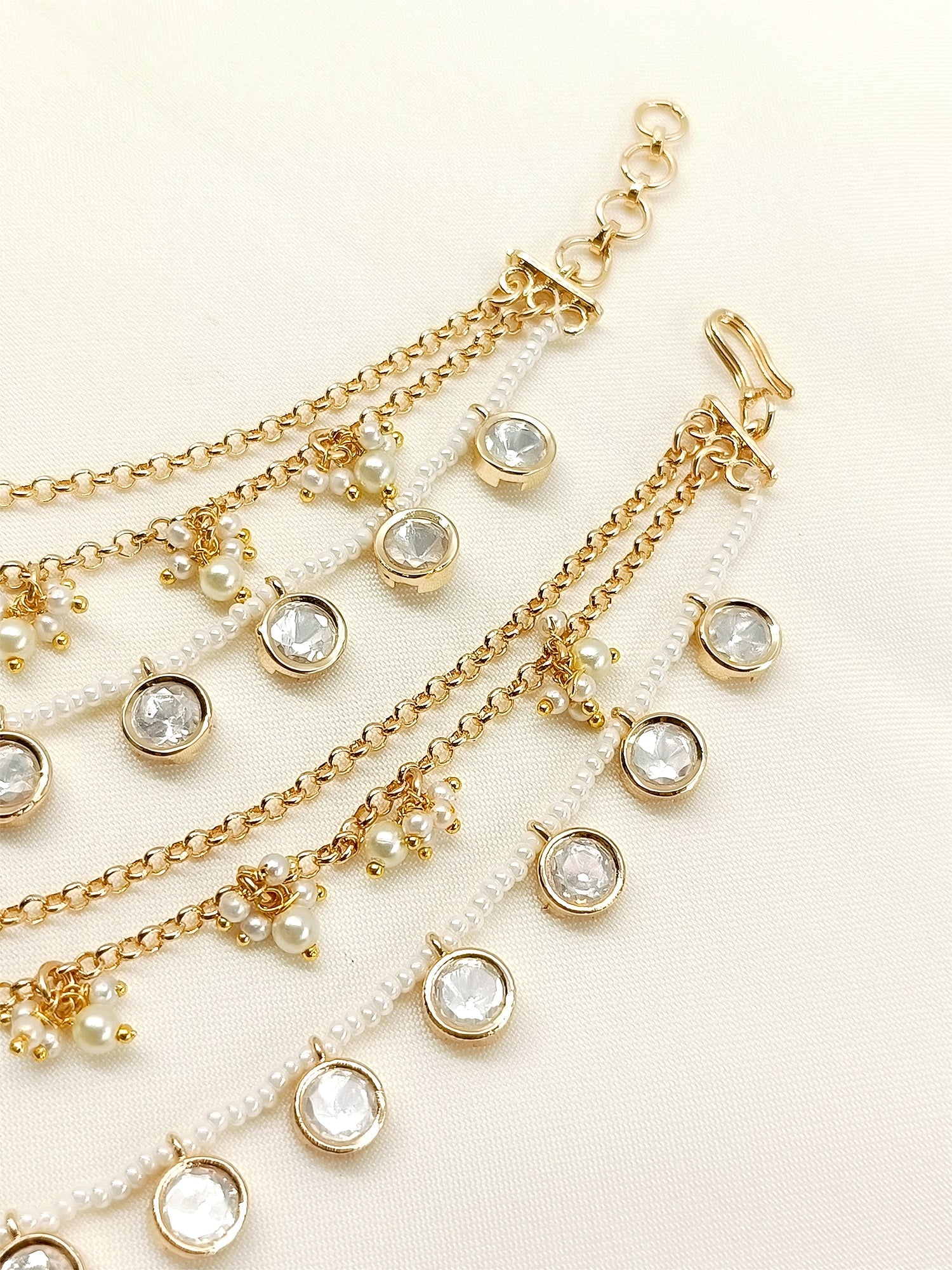 Urmi White Traditional Ear Chain