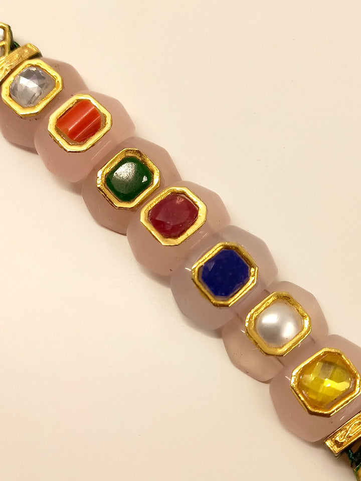 Dhvajee Multi Colour Kundan Bracelet