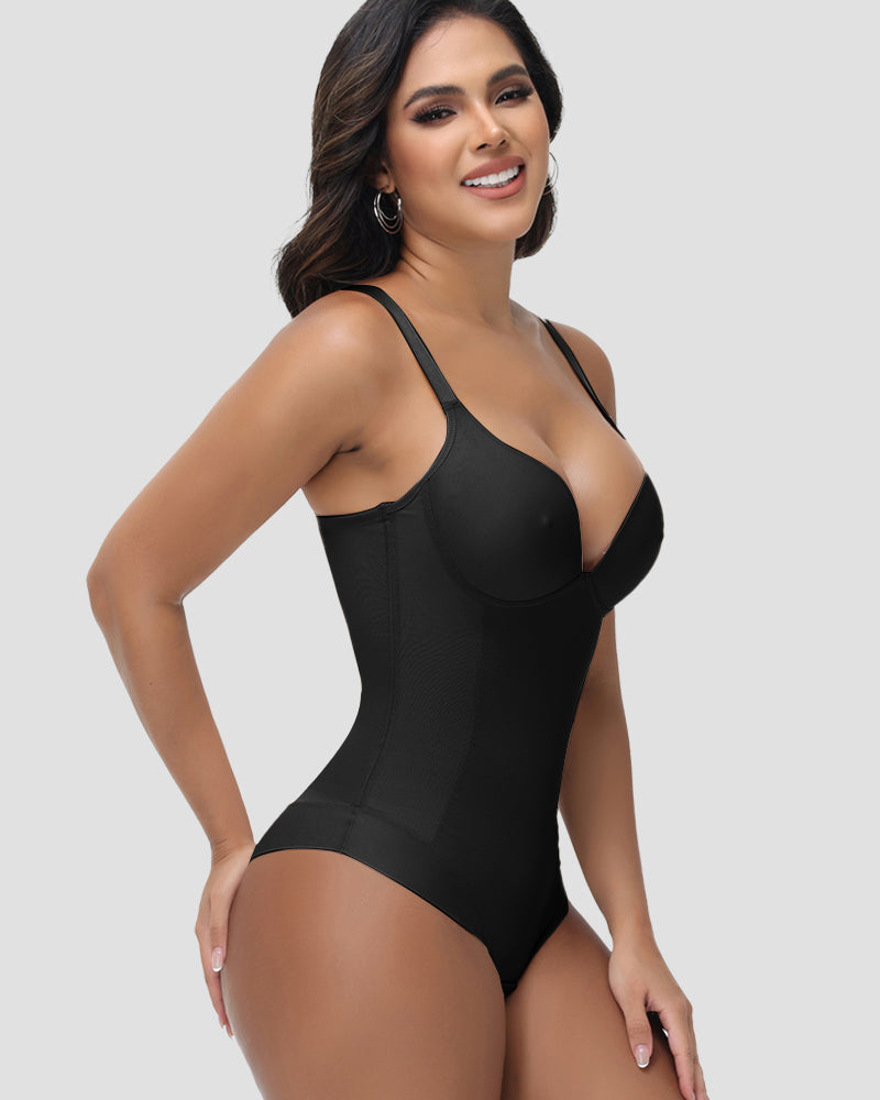 Shapshe® Shapewear Nippel Bra Tummy Control Briefs Bodysuit  - By Qivii